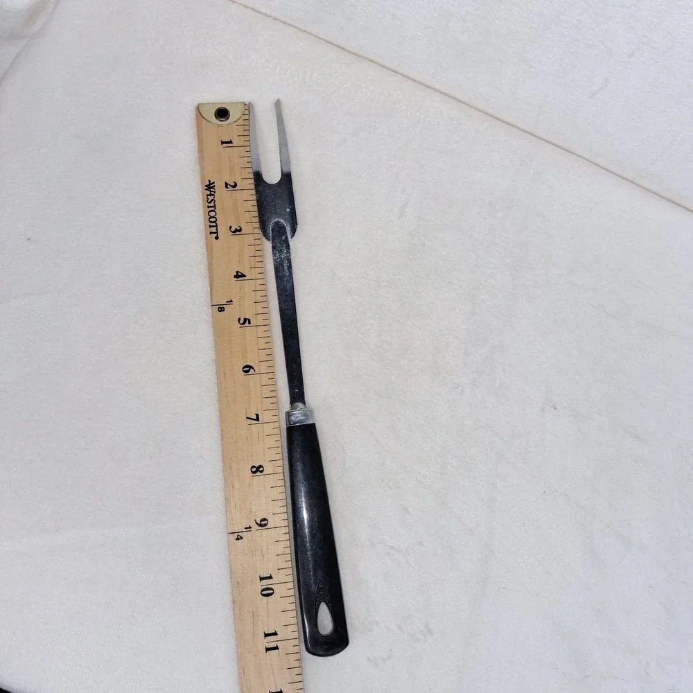 Vintage ECKO Meat Fork Made In USA Black Handle‎ Retro Kitchen Cooking Tool